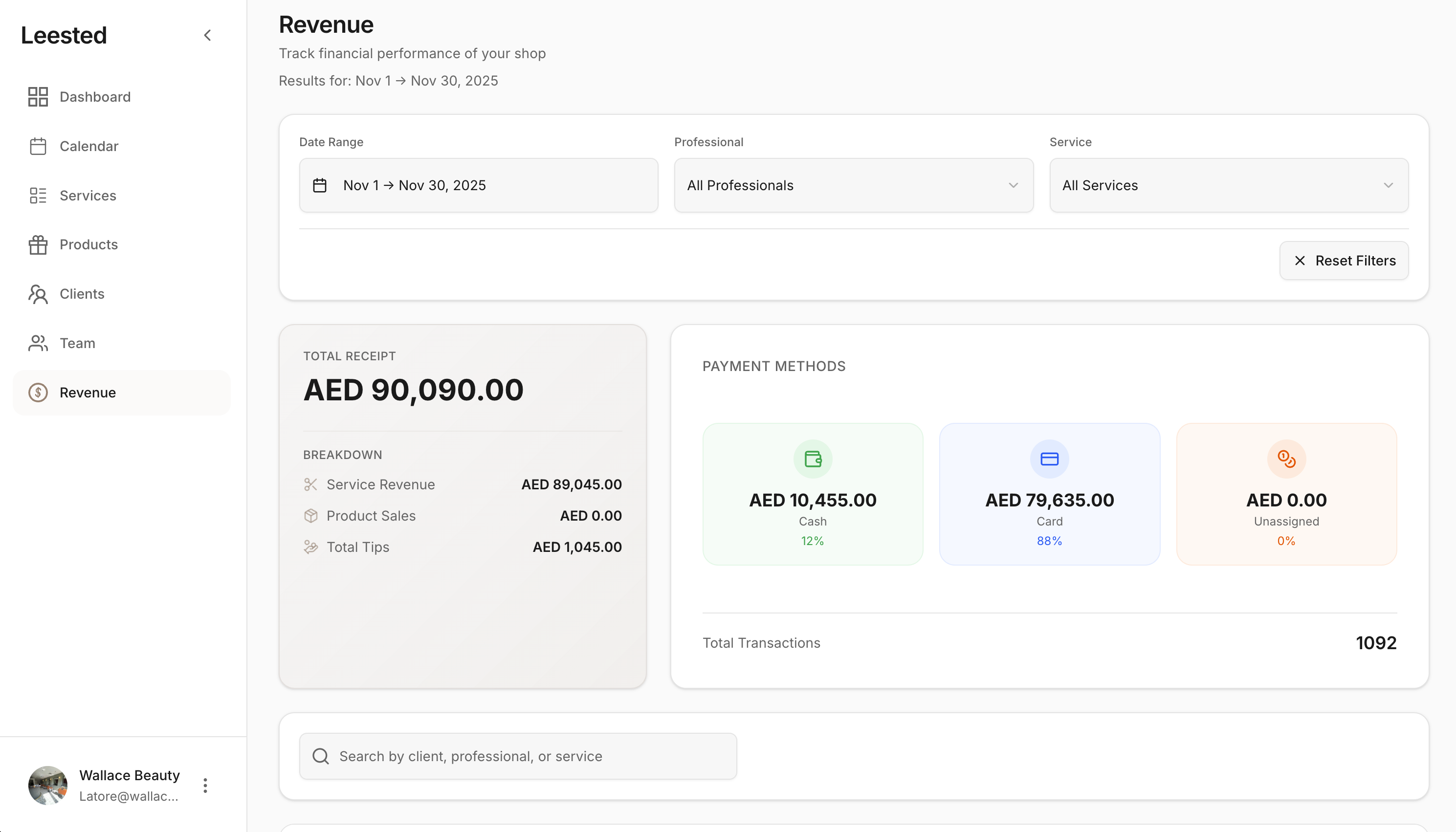 Analytics en temps réel - Leested Pro
