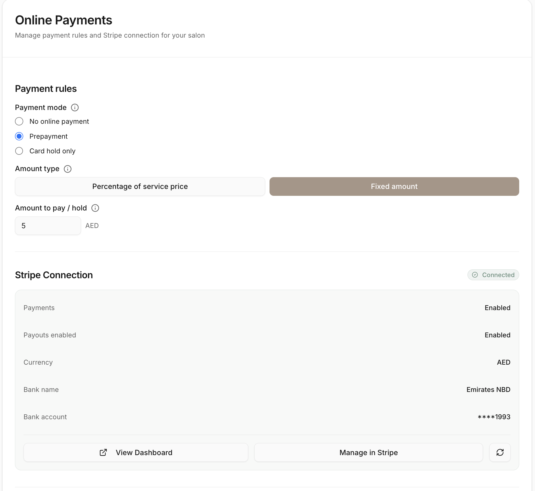 Paiements intégrés - Leested Pro